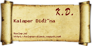 Kalaper Diána névjegykártya